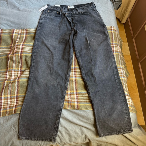 Agolde Criss Cross Denim Jeans - Black - Unworn - Size 30 Waist - Picture 1 of 5